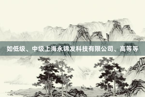 如低级、中级上海永锦发科技有限公司、高等等